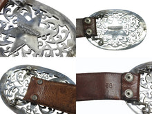 Load image into Gallery viewer, [USED/中古]CHROME HEARTS クロムハーツ ベルト・バックル OVAL STAR LARGE BUCKLE BELT ブラウン　ベルト レザー シルバー925 Cランク 中古 4b006560