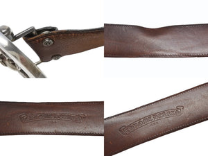 [USED/中古]CHROME HEARTS クロムハーツ ベルト・バックル OVAL STAR LARGE BUCKLE BELT ブラウン　ベルト レザー シルバー925 Cランク 中古 4b006560