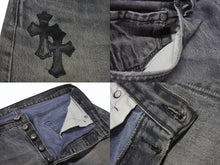 画像をギャラリービューアに読み込む, CHROME HEARTS クロムハーツ セメタリー クロスパッチ デニムパンツ リーバイス LEVI`S 501 サイズ31 ブラック 美品 中古 4b006561 