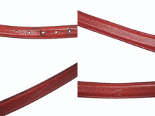 Load image into Gallery viewer, CHROME HEARTS クロムハーツ ベルト バックル クラシックオーバルクロス スモール ブロンズ レザー レッド サイズ34 美品 中古 4b006562