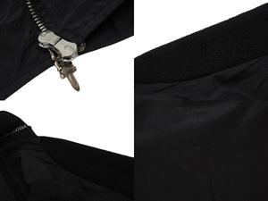 CHROME HEARTS クロムハーツ PAPA V2 SLK CTN パパ ジップアップベスト サイズS ダガージップ シルク コットン ブラック 美品 中古 4b006566