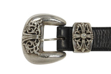 Load image into Gallery viewer, CHROME HEARTS クロムハーツ 3PC Classic 3PC belt ベルト ブラック レザー シルバー925 美品 中古 4b006567