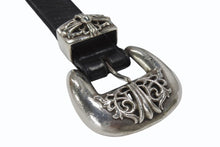 Load image into Gallery viewer, CHROME HEARTS クロムハーツ 3PC Classic 3PC belt ベルト ブラック レザー シルバー925 美品 中古 4b006567