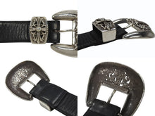 Load image into Gallery viewer, CHROME HEARTS クロムハーツ 3PC Classic 3PC belt ベルト ブラック レザー シルバー925 美品 中古 4b006567