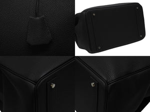 新品同様 HERMES エルメス ハンドバッグ オータクロア40 ブラック U刻印 トゴ パラジウム金具 中古 4b006571