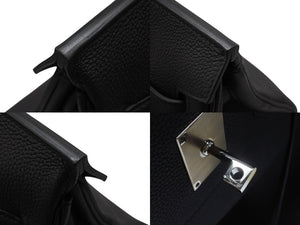 新品同様 HERMES エルメス ハンドバッグ オータクロア40 ブラック U刻印 トゴ パラジウム金具 中古 4b006571