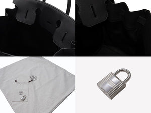 新品同様 HERMES エルメス ハンドバッグ オータクロア40 ブラック U刻印 トゴ パラジウム金具 中古 4b006571