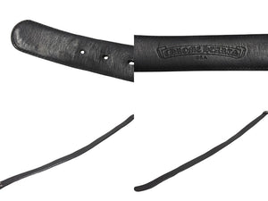 CHROME HEARTS クロムハーツ ベルト ストラップ サイズ32 フローラル ブラック レザー シルバー925 美品 中古 4b006572