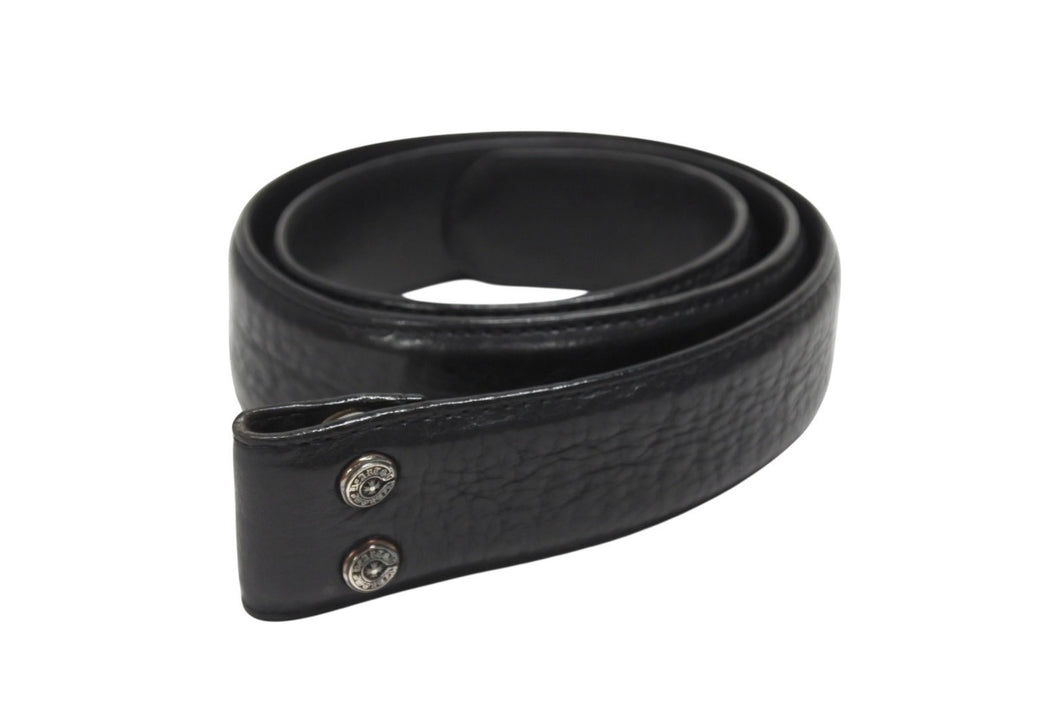 CHROME HEARTS クロムハーツ ベルト ストラップ サイズ32 フローラル ブラック レザー シルバー925 美品 中古 4b006572