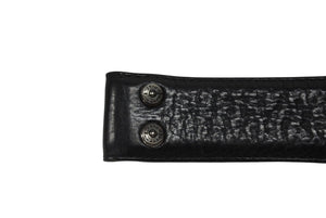 CHROME HEARTS クロムハーツ ベルト ストラップ サイズ32 フローラル ブラック レザー シルバー925 美品 中古 4b006572