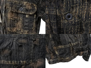 新品未使用 KAPITAL キャピタル 25SS BLACK TEA-CORE BORO SPRING 1ST JKT ボロ ジャケット ブラック コットン EK-1694LJ サイズXXL 中古 4b006594