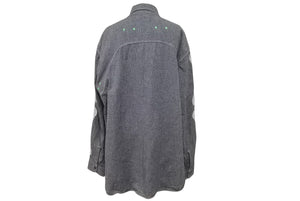 極美品 KAPITAL キャピタル GRANDRELLE 2TONES BONE PATCH VENTILATOR WORKSHIRT 長袖シャツ K2504LS143 サイズXL チャコール 中古 4b006595