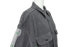 極美品 KAPITAL キャピタル GRANDRELLE 2TONES BONE PATCH VENTILATOR WORKSHIRT 長袖シャツ K2504LS143 サイズXL チャコール 中古 4b006595