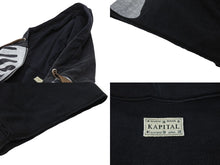 Load image into Gallery viewer, 新品未使用 KAPITAL キャピタル 25SS 裏毛 デビルフードブルゾン パーカー ブラック ボーン 骨 K2504LC156 シルバー金具 サイズF 中古 4b006596