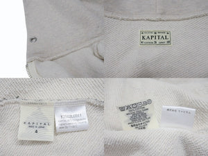 新品未使用 KAPITAL キャピタル ZIP UP GYM HOODIE ジップアップ ジム パーカー オフホワイト クッキー コットン K2502LC011 サイズ4 中古 4b006597
