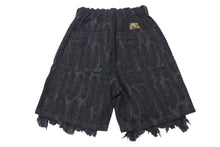Load image into Gallery viewer, 極美品 KAPITAL キャピタル 12OZ MAGPIE DENIM W-KNEE EASY SHORT PANTS デニムショーツ K2503SP025 サイズXL ブラック 中古 4b006598