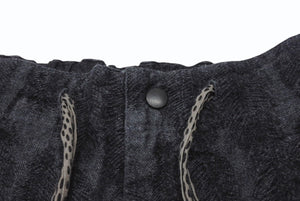 極美品 KAPITAL キャピタル 12OZ MAGPIE DENIM W-KNEE EASY SHORT PANTS デニムショーツ K2503SP025 サイズXL ブラック 中古 4b006598