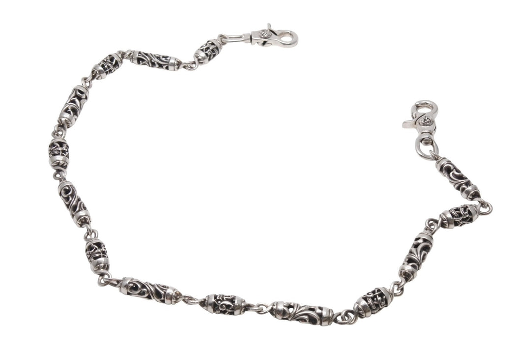 極美品 CHROME HEARTS クロムハーツ 2クリップ ケルティックローラー ウォレットチェーン 重量約364.5g 14中古リンク 4b006600 