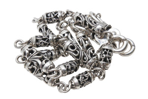 極美品 CHROME HEARTS クロムハーツ 2クリップ ケルティックローラー ウォレットチェーン 重量約364.5g 14中古リンク 4b006600 