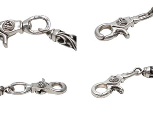 極美品 CHROME HEARTS クロムハーツ 2クリップ ケルティックローラー ウォレットチェーン 重量約364.5g 14中古リンク 4b006600 