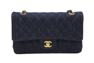 新品未使用 CHANEL シャネル マトラッセ25 Wフラップ Wチェーンショルダーバッグ A01112 ランダム番台 ココマーク デニム 中古 4b006604