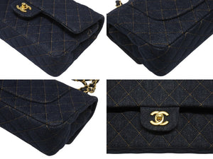 新品未使用 CHANEL シャネル マトラッセ25 Wフラップ Wチェーンショルダーバッグ A01112 ランダム番台 ココマーク デニム 中古 4b006604
