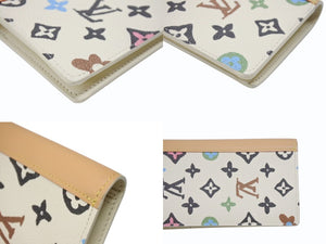 極美品 ルイ ヴィトン クリエイター ルイ ヴィトン × タイラーザ ポルトフォイユ ブラザ NM 長財布 モノグラム クラギー M83335 バニラ 中古 4b006605 
