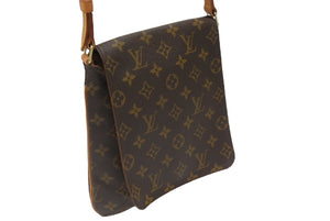 極美品 LOUIS VUITTON ルイヴィトン モノグラム ミュゼットサルサ ショルダーバッグ M51387 ブラウン PVC ヌメ革 中古 4b006606