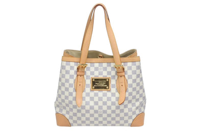 極美品 LOUIS VUITTON ルイヴィトン ハムステッドMM ハンドバッグ N51204 ダミエアズール ホワイト 中古 4b006608