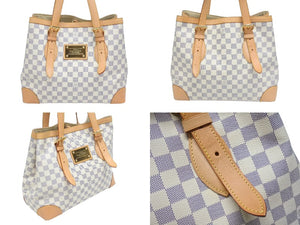 極美品 LOUIS VUITTON ルイヴィトン ハムステッドMM ハンドバッグ N51204 ダミエアズール ホワイト 中古 4b006608