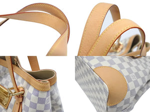 極美品 LOUIS VUITTON ルイヴィトン ハムステッドMM ハンドバッグ N51204 ダミエアズール ホワイト 中古 4b006608