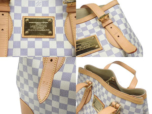 極美品 LOUIS VUITTON ルイヴィトン ハムステッドMM ハンドバッグ N51204 ダミエアズール ホワイト 中古 4b006608