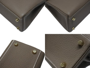 新品未使用 HERMES エルメス KELLY ケリー25 2WAYハンドバッグ 内縫い トゴ エトゥープ ゴールド金具 W刻印 4b006610