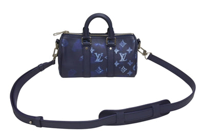新品同様 LOUIS VUITTON ルイヴィトン ウォーターカラー モノグラム ブルー キーポルXS M57844 中古 4b006611