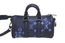 Load image into Gallery viewer, 新品同様 LOUIS VUITTON ルイヴィトン ウォーターカラー モノグラム ブルー キーポルXS M57844 中古 4b006611