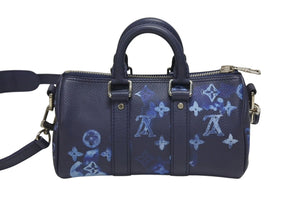 新品同様 LOUIS VUITTON ルイヴィトン ウォーターカラー モノグラム ブルー キーポルXS M57844 中古 4b006611