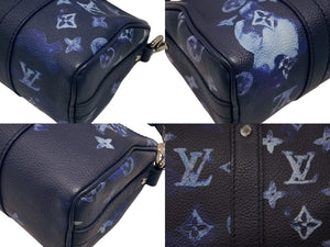 新品同様 LOUIS VUITTON ルイヴィトン ウォーターカラー モノグラム ブルー キーポルXS M57844 中古 4b006611