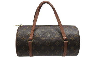 LOUIS VUITTON ルイヴィトン パピヨン26 ハンドバッグ M51386 モノグラム PVC レザー ブラウン ゴールド金具 美品 中古 4b006614