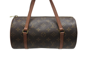 LOUIS VUITTON ルイヴィトン パピヨン26 ハンドバッグ M51386 モノグラム PVC レザー ブラウン ゴールド金具 美品 中古 4b006614