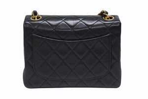 極美品 CHANEL シャネル ミニマトラッセ17 Sフラップ Sチェーンショルダーバッグ 1番台 ラムスキン ココマーク ブラック 中古 4b006615