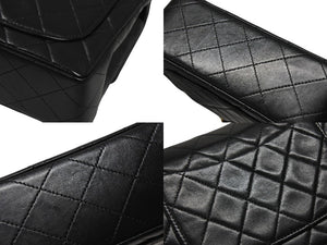 極美品 CHANEL シャネル ミニマトラッセ17 Sフラップ Sチェーンショルダーバッグ 1番台 ラムスキン ココマーク ブラック 中古 4b006615
