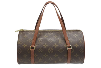 極美品 LOUIS VUITTON ルイヴィトン パピヨン26 ハンドバッグ M51386 モノグラム PVC レザー ブラウン ゴールド金具 中古 4b006617