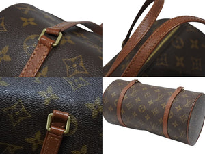 極美品 LOUIS VUITTON ルイヴィトン パピヨン26 ハンドバッグ M51386 モノグラム PVC レザー ブラウン ゴールド金具 中古 4b006617