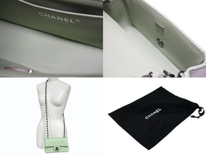 新品未使用 CHANEL シャネル ミニマトラッセ 20 Sフラップ Sチェーンショルダーバッグ ランダム番台 ラムスキン ココマーク グリーン 中古 4b006620