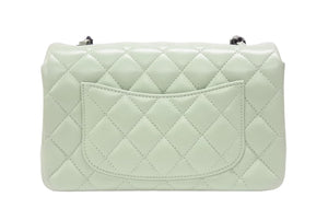 新品未使用 CHANEL シャネル ミニマトラッセ 20 Sフラップ Sチェーンショルダーバッグ ランダム番台 ラムスキン ココマーク グリーン 中古 4b006620