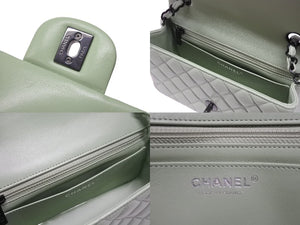 新品未使用 CHANEL シャネル ミニマトラッセ 20 Sフラップ Sチェーンショルダーバッグ ランダム番台 ラムスキン ココマーク グリーン 中古 4b006620