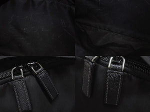 PRADA プラダ リュック バックパック 2VZ066 トライアングルロゴ ナイロン ブラック シルバー金具 美品 中古 4b006621