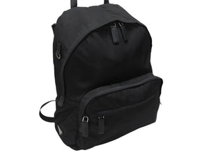 PRADA プラダ リュック バックパック 2VZ066 トライアングルロゴ ナイロン ブラック シルバー金具 美品 中古 4b006621