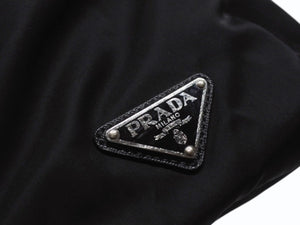 PRADA プラダ リュック バックパック 2VZ066 トライアングルロゴ ナイロン ブラック シルバー金具 美品 中古 4b006621