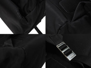 PRADA プラダ リュック バックパック 2VZ066 トライアングルロゴ ナイロン ブラック シルバー金具 美品 中古 4b006621